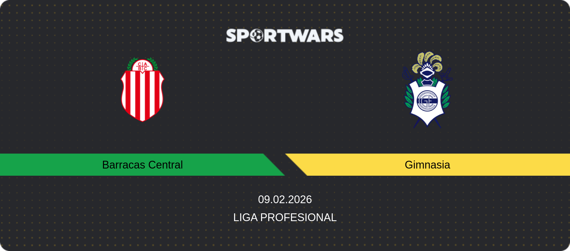 Match prediction Barracas Central — Gimnasia, Liga Profesional, 09.02.2026