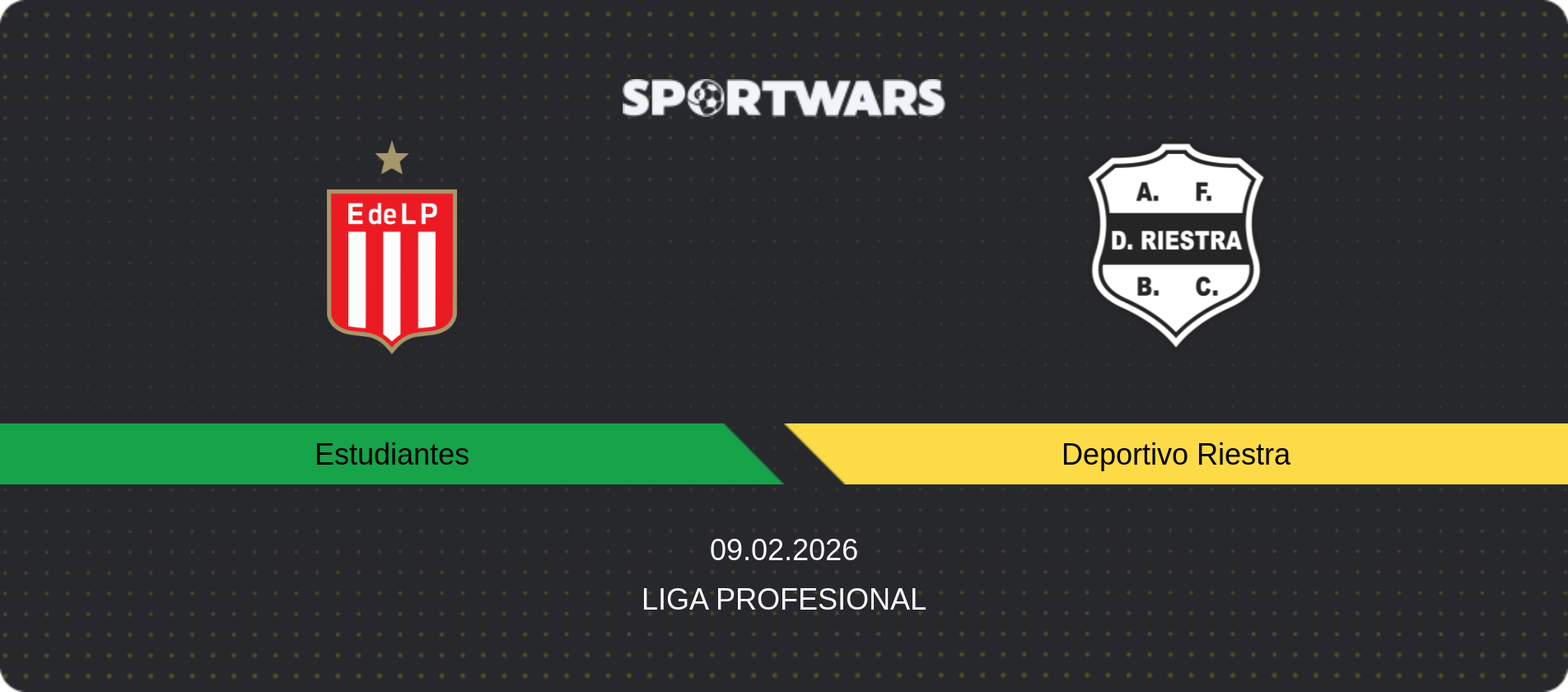 Match prediction Estudiantes — Deportivo Riestra, Liga Profesional, 09.02.2026