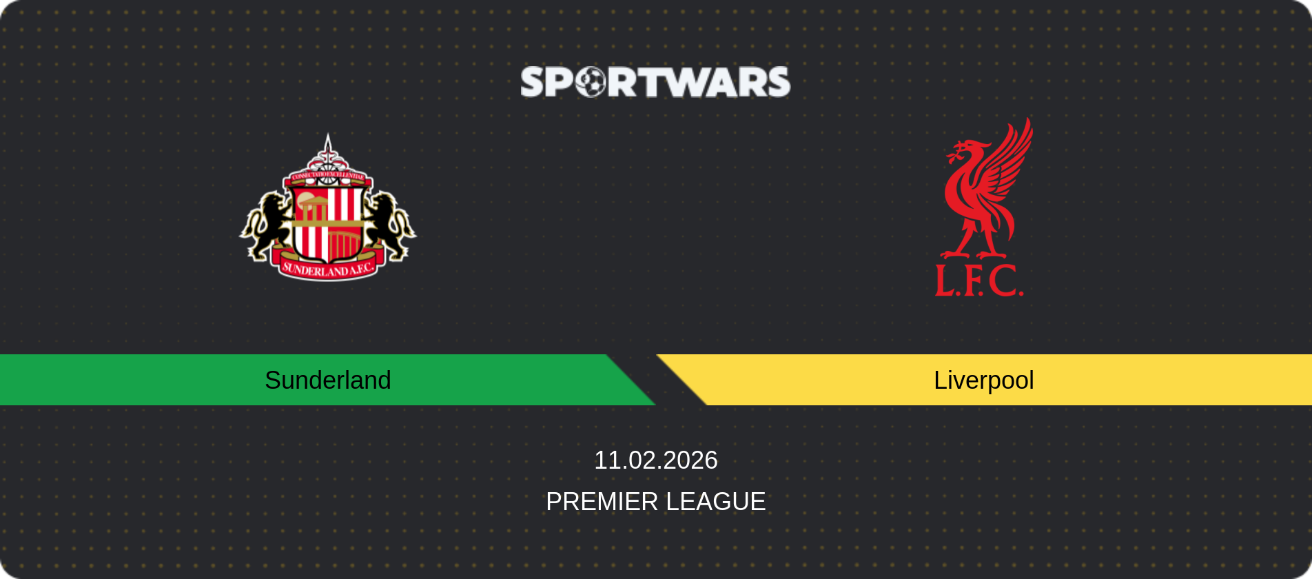 Match prediction Sunderland — Liverpool, Premier League, 11.02.2026