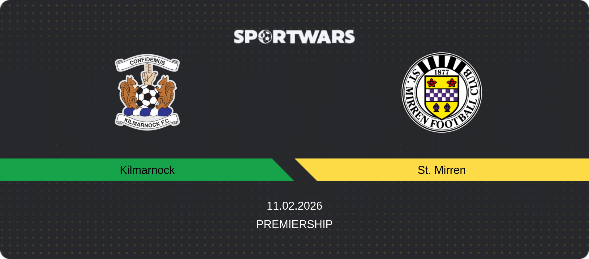 Match prediction Kilmarnock — St. Mirren, Premiership, 11.02.2026