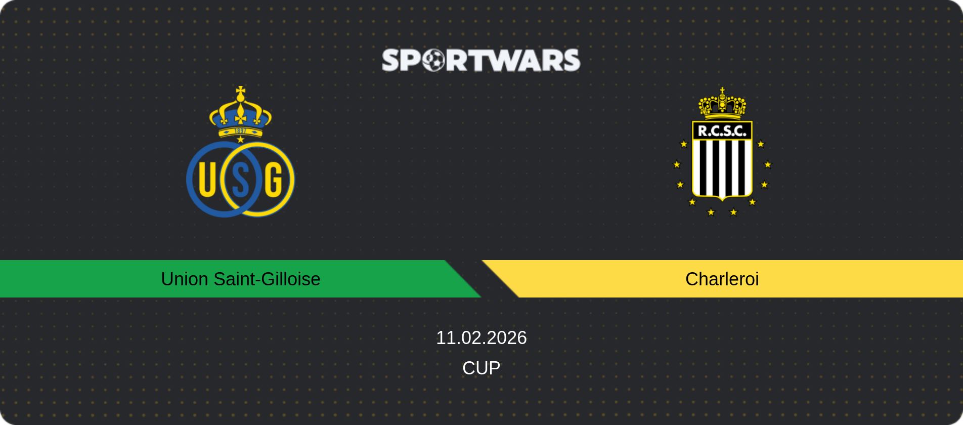 Match prediction Union Saint-Gilloise — Charleroi, Cup, 11.02.2026