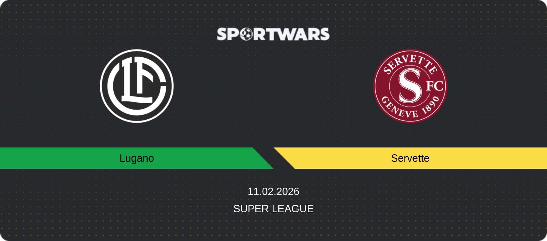 Match prediction Lugano — Servette, Super League, 11.02.2026