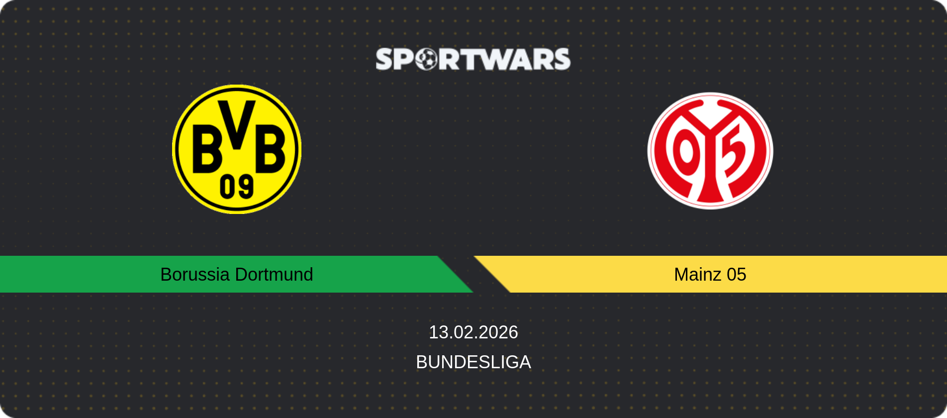 Match prediction Borussia Dortmund — Mainz 05, Bundesliga, 13.02.2026