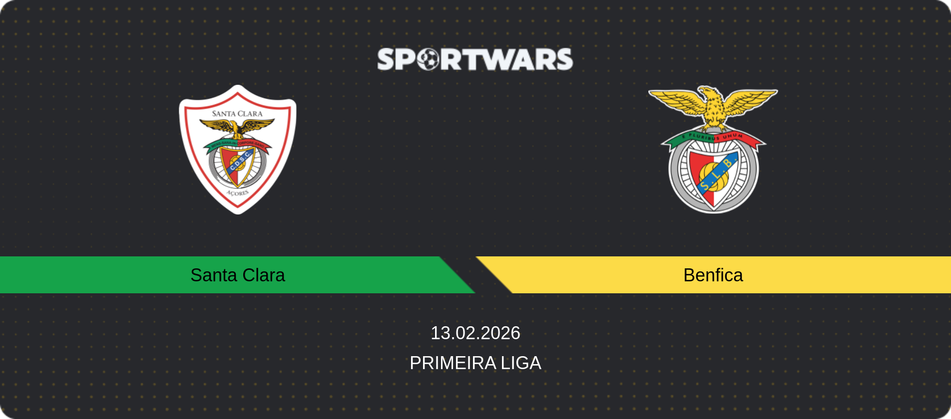 Match prediction Santa Clara — Benfica, Primeira Liga, 13.02.2026