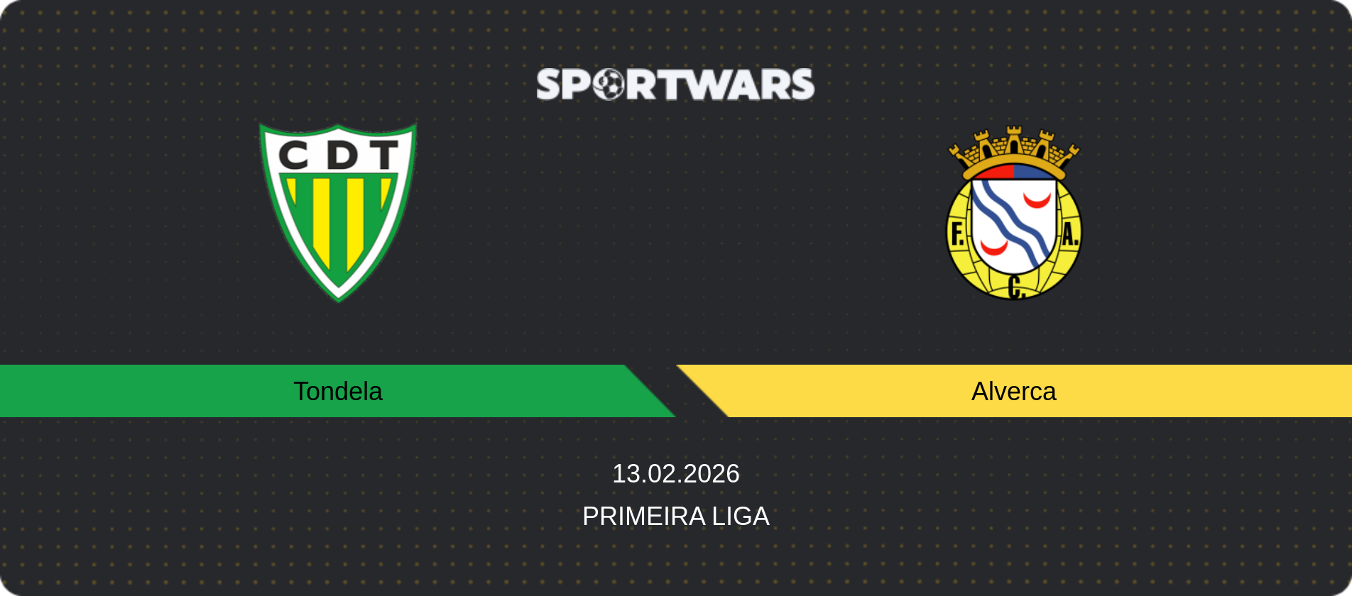 Match prediction Tondela — Alverca, Primeira Liga, 13.02.2026