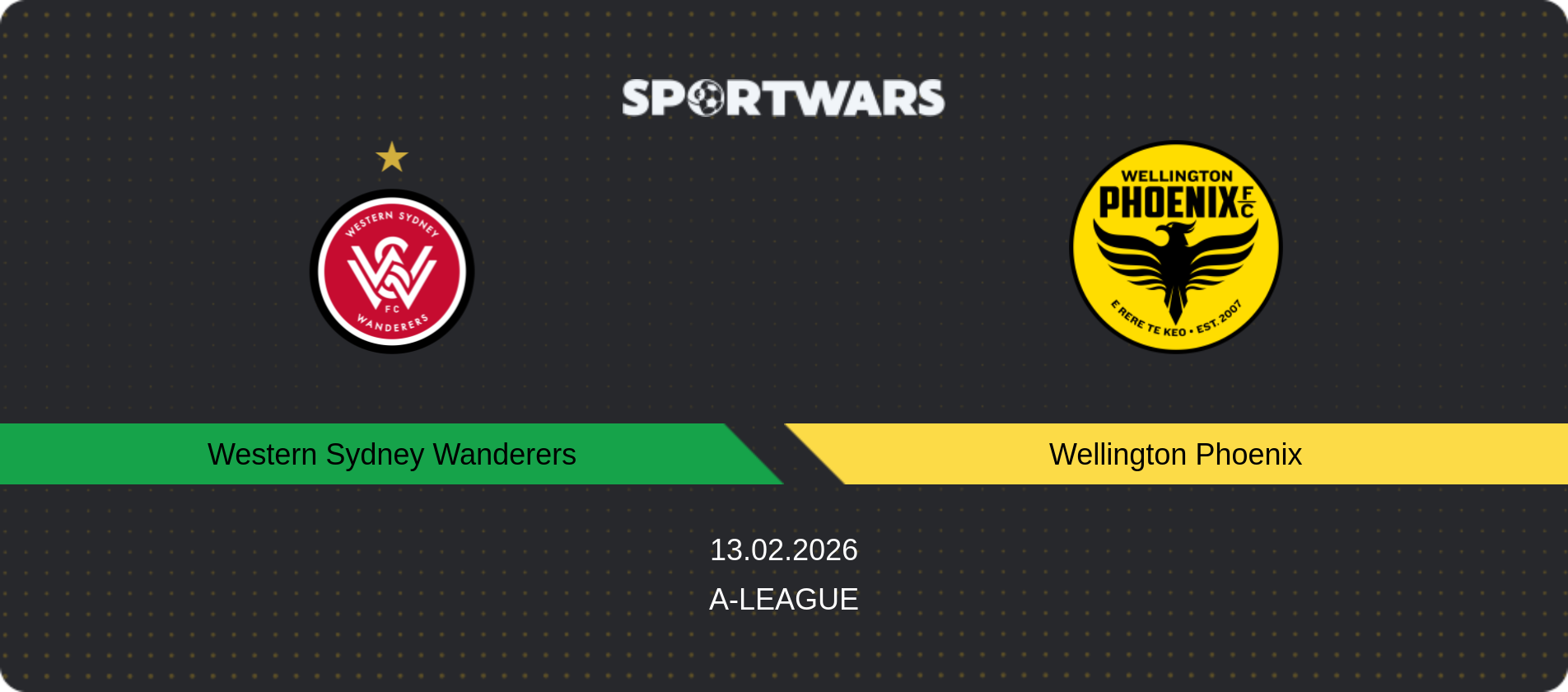 Match prediction Western Sydney Wanderers — Wellington Phoenix, A-League, 13.02.2026