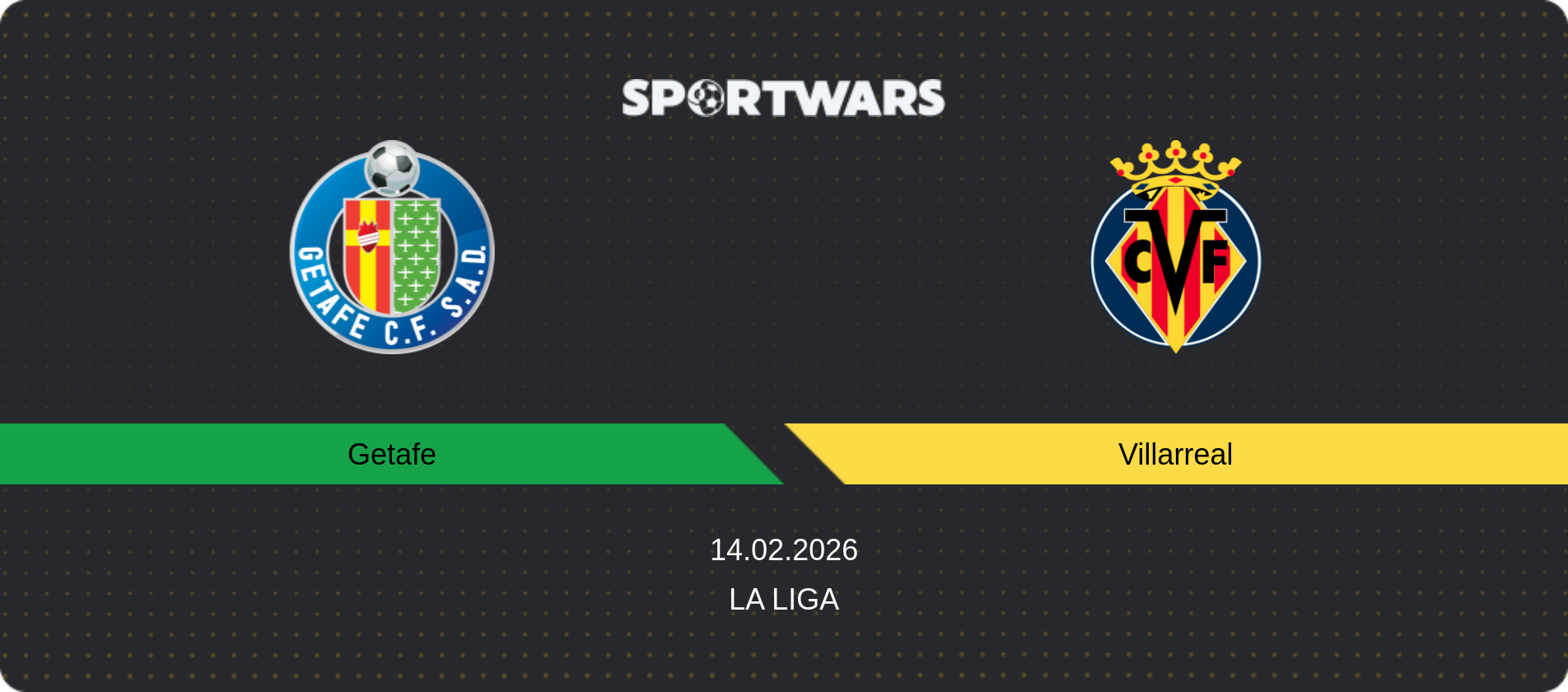 Match prediction Getafe — Villarreal, La Liga, 14.02.2026