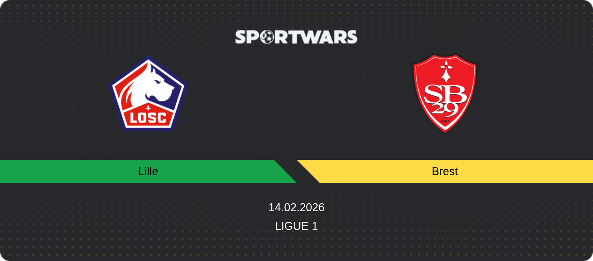 Match prediction Lille — Brest, Ligue 1, 14.02.2026
