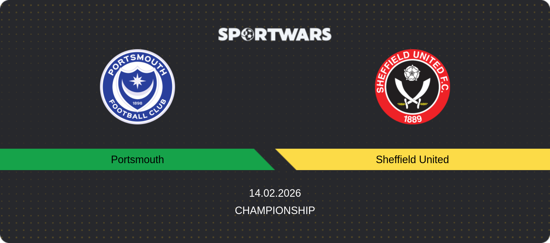 Match prediction Portsmouth — Sheffield United, Championship, 14.02.2026