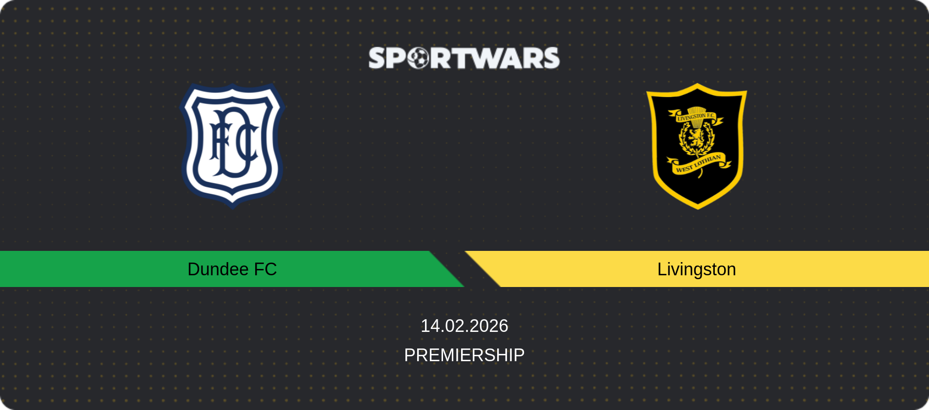 Match prediction Dundee FC — Livingston, Premiership, 14.02.2026