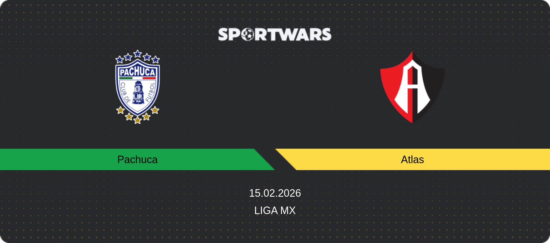 Match prediction Pachuca — Atlas, Liga MX, 15.02.2026