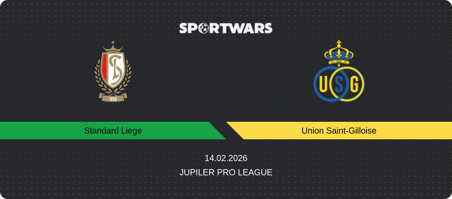 Match prediction Standard Liege — Union Saint-Gilloise, Jupiler Pro League, 14.02.2026