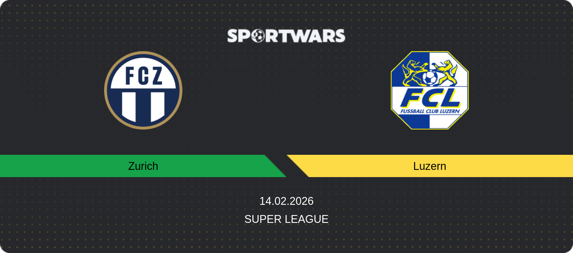 Match prediction Zurich — Luzern, Super League, 14.02.2026