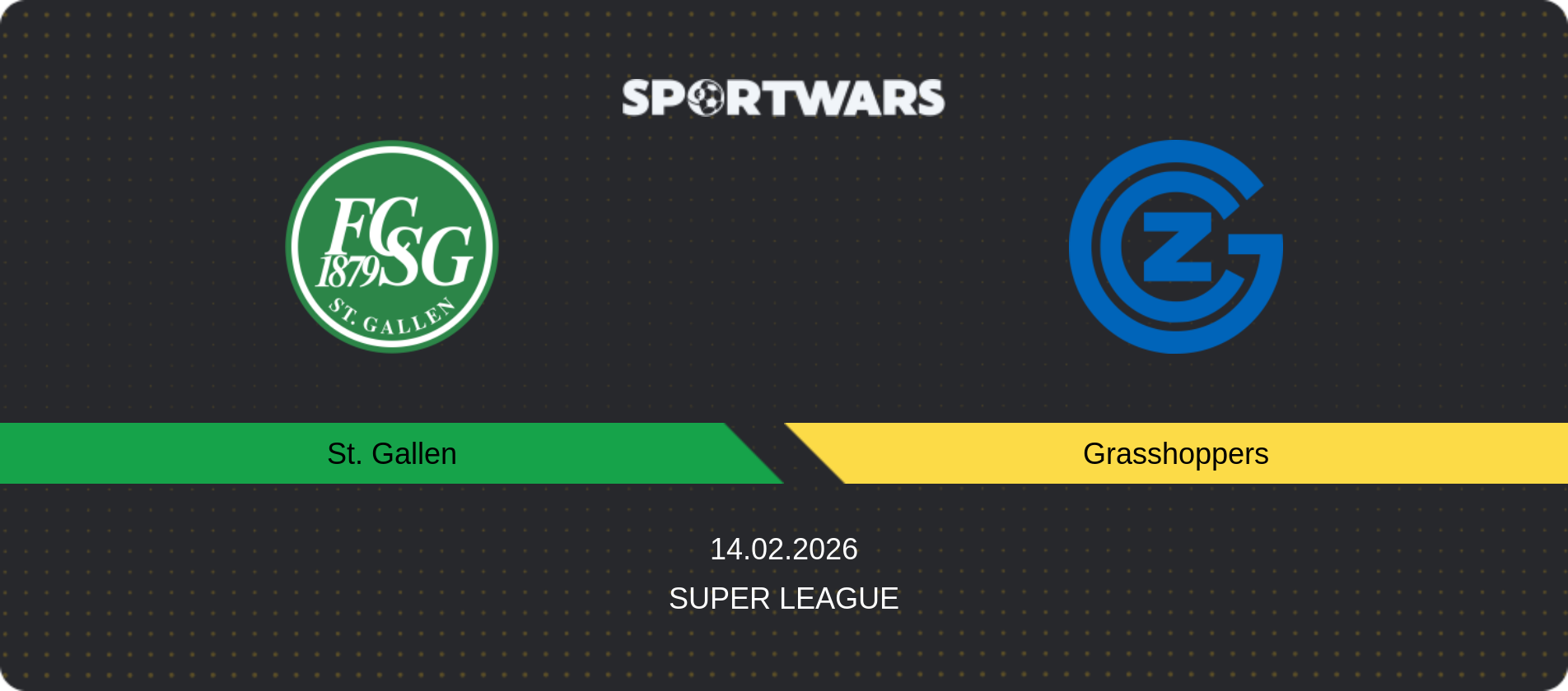 Match prediction St. Gallen — Grasshoppers, Super League, 14.02.2026