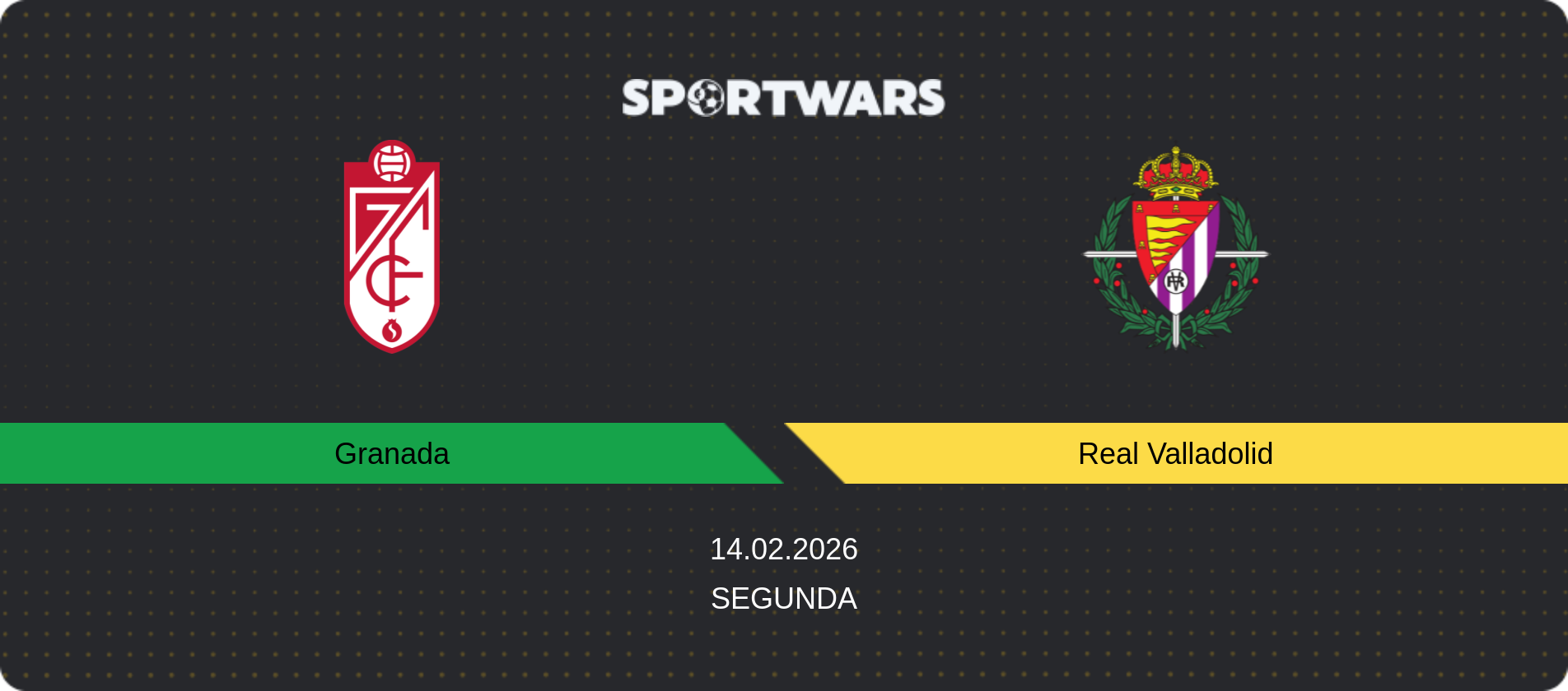 Match prediction Granada — Real Valladolid, Segunda, 14.02.2026