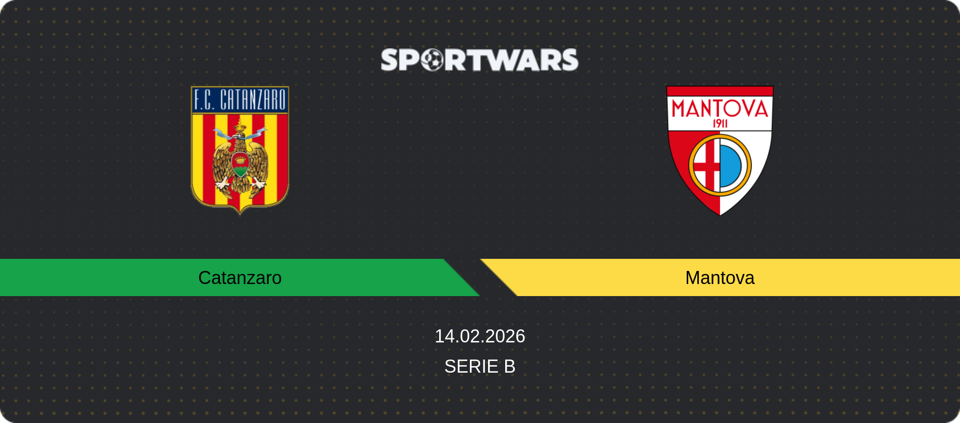 Match prediction Catanzaro — Mantova, Serie B, 14.02.2026