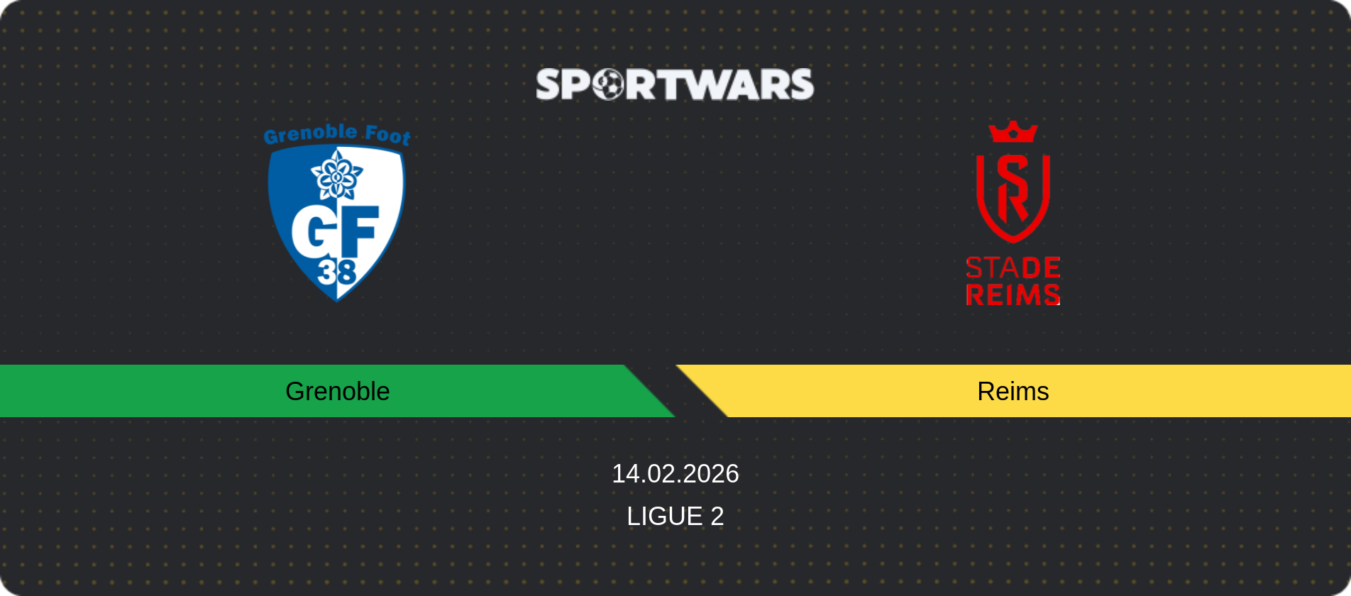Match prediction Grenoble — Reims, Ligue 2, 14.02.2026