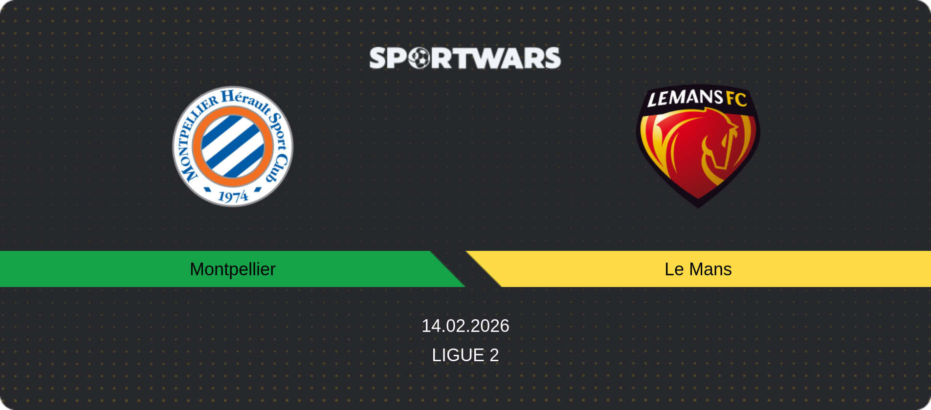 Match prediction Montpellier — Le Mans, Ligue 2, 14.02.2026