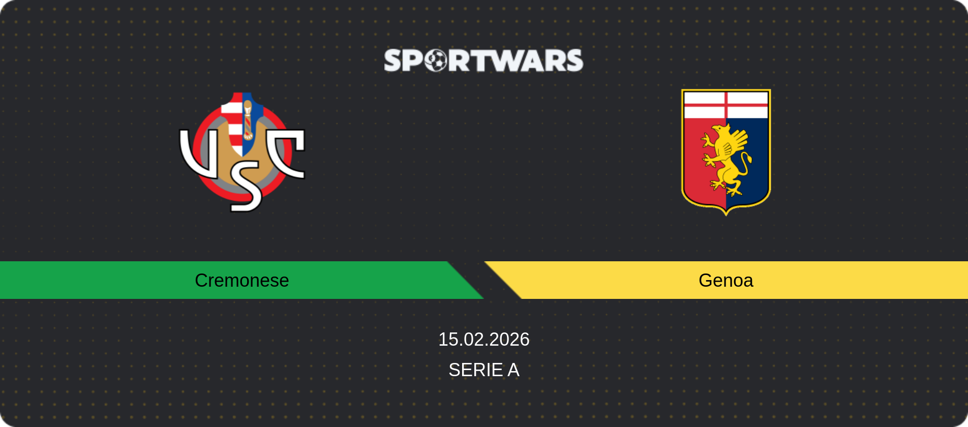 Match prediction Cremonese — Genoa, Serie A, 15.02.2026