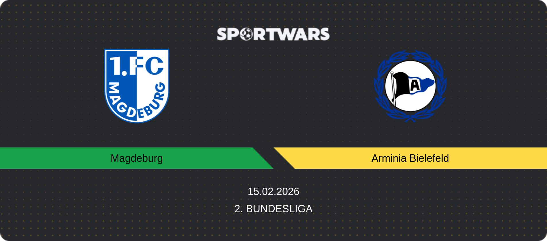 Match prediction Magdeburg — Arminia Bielefeld, 2. Bundesliga, 15.02.2026