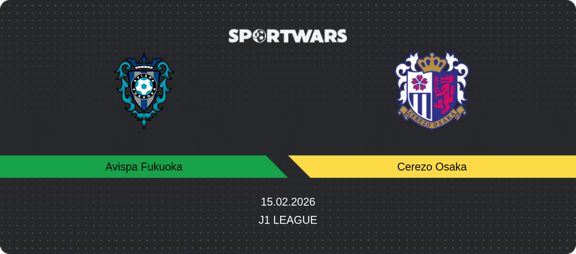 Match prediction Avispa Fukuoka — Cerezo Osaka, J1 League, 15.02.2026