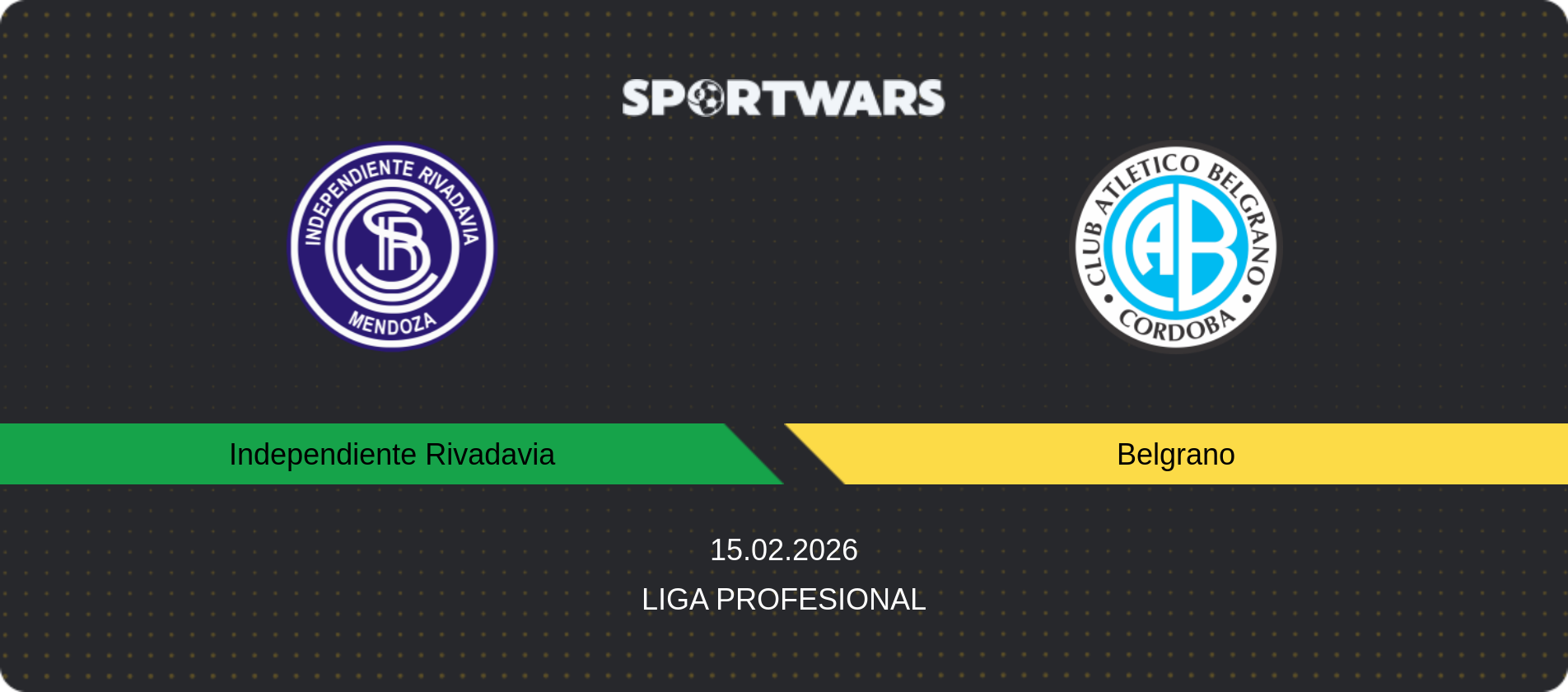 Match prediction Independiente Rivadavia — Belgrano, Liga Profesional, 15.02.2026