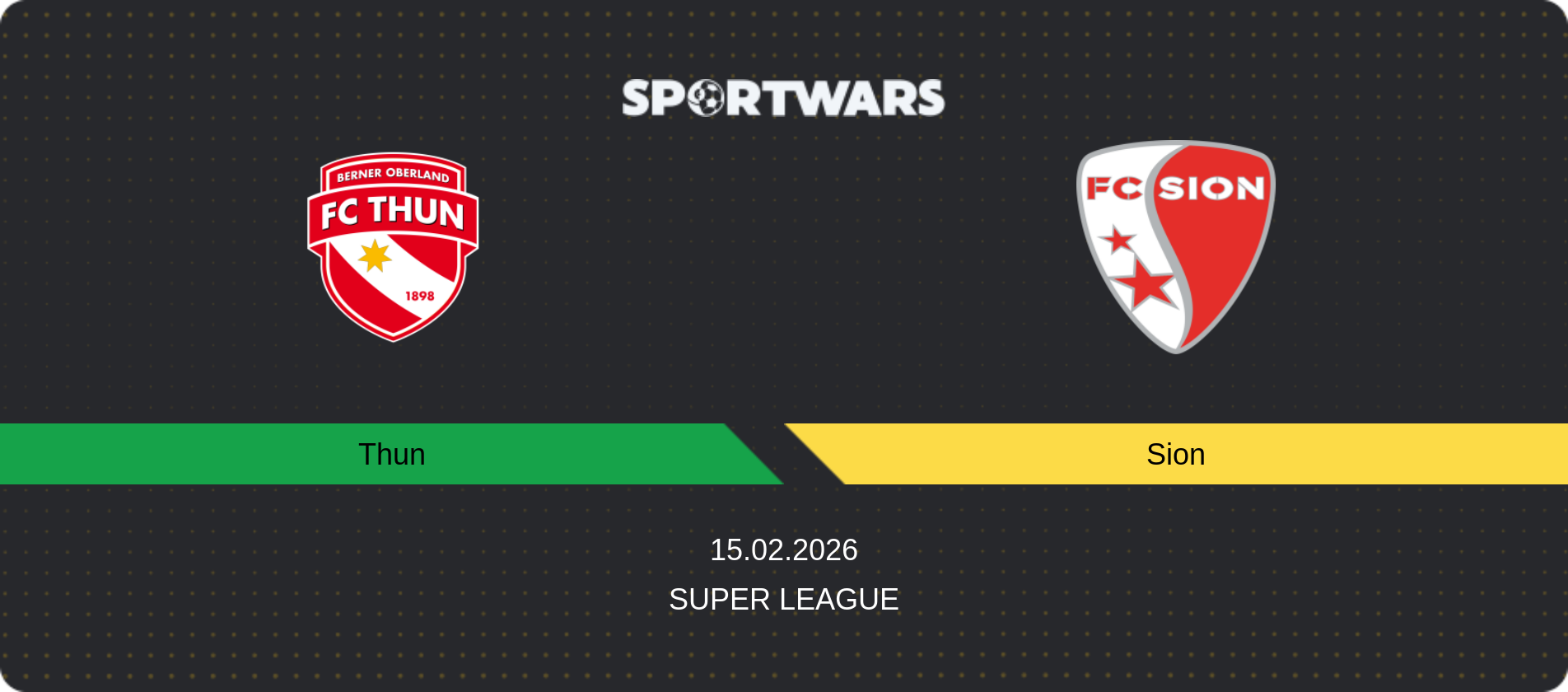 Match prediction Thun — Sion, Super League, 15.02.2026