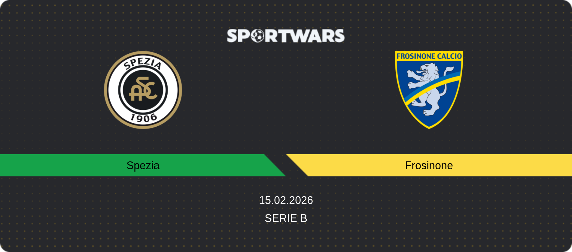 Match prediction Spezia — Frosinone, Serie B, 15.02.2026