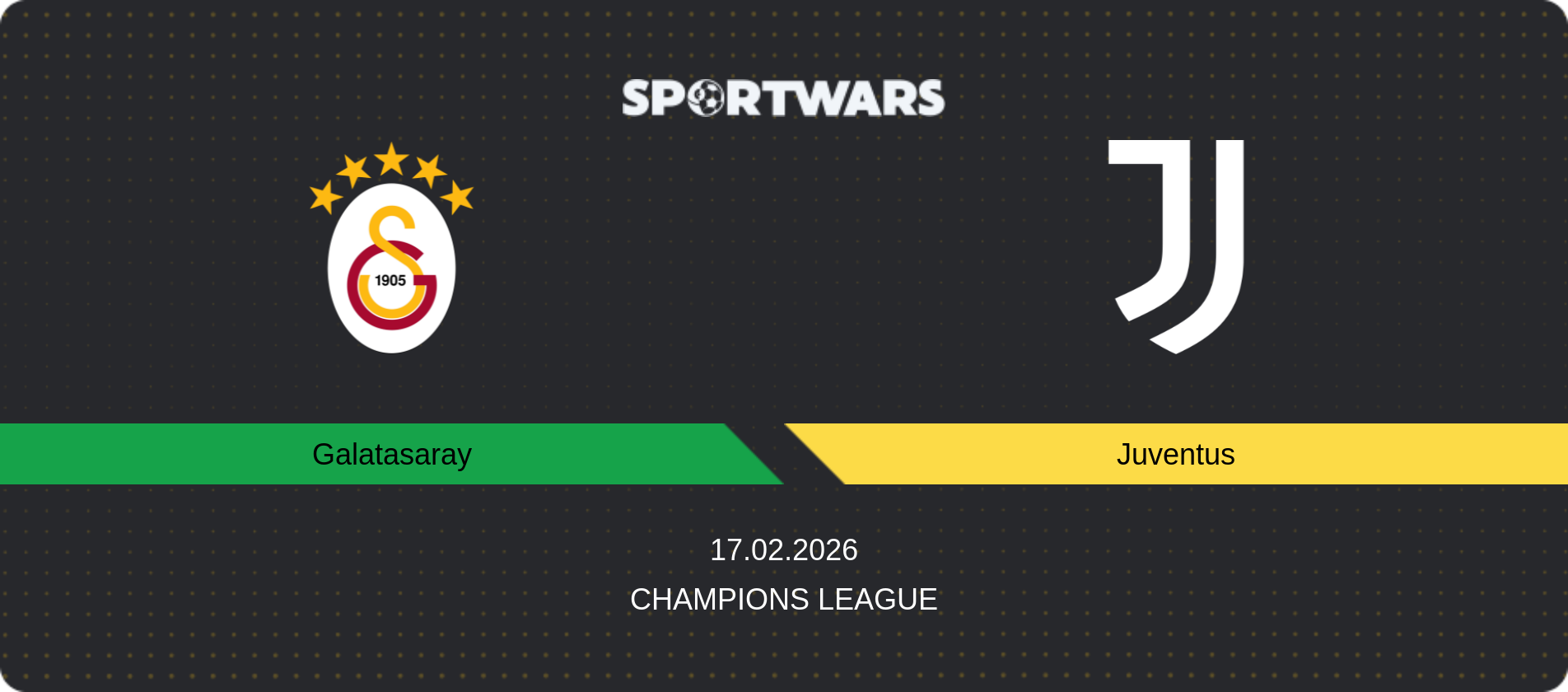 Match prediction Galatasaray — Juventus, Champions League, 17.02.2026