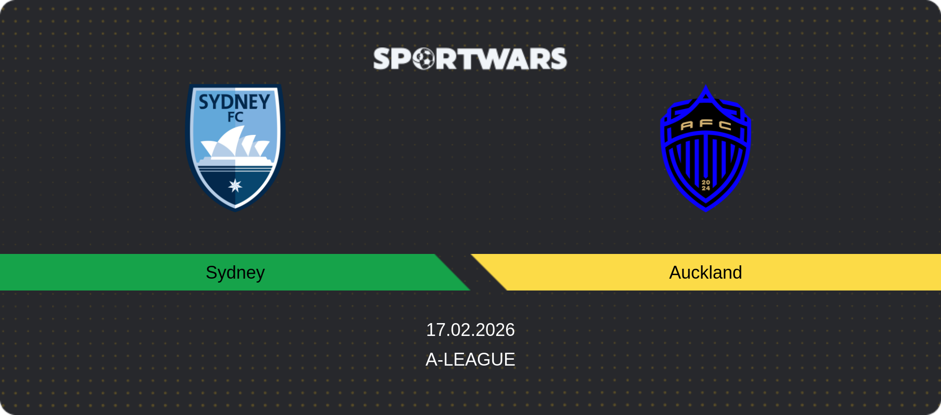 Match prediction Sydney — Auckland, A-League, 17.02.2026