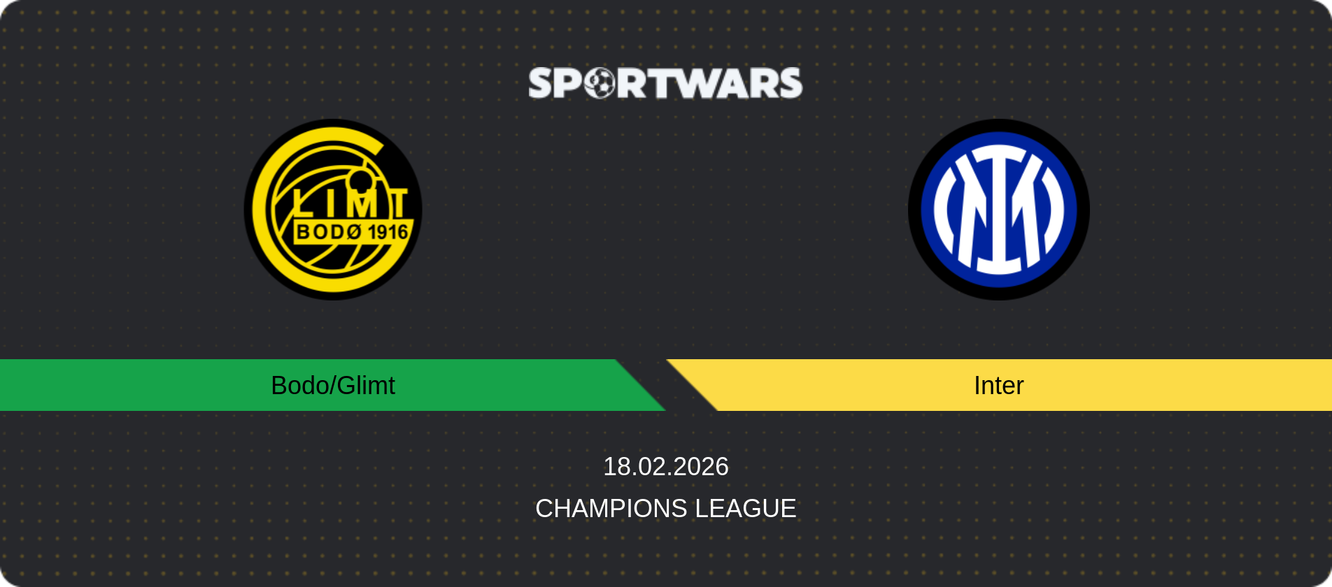 Match prediction Bodo/Glimt — Inter, Champions League, 18.02.2026