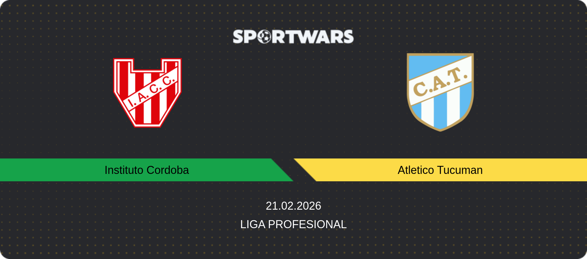 Match prediction Instituto Cordoba — Atletico Tucuman, Liga Profesional, 21.02.2026