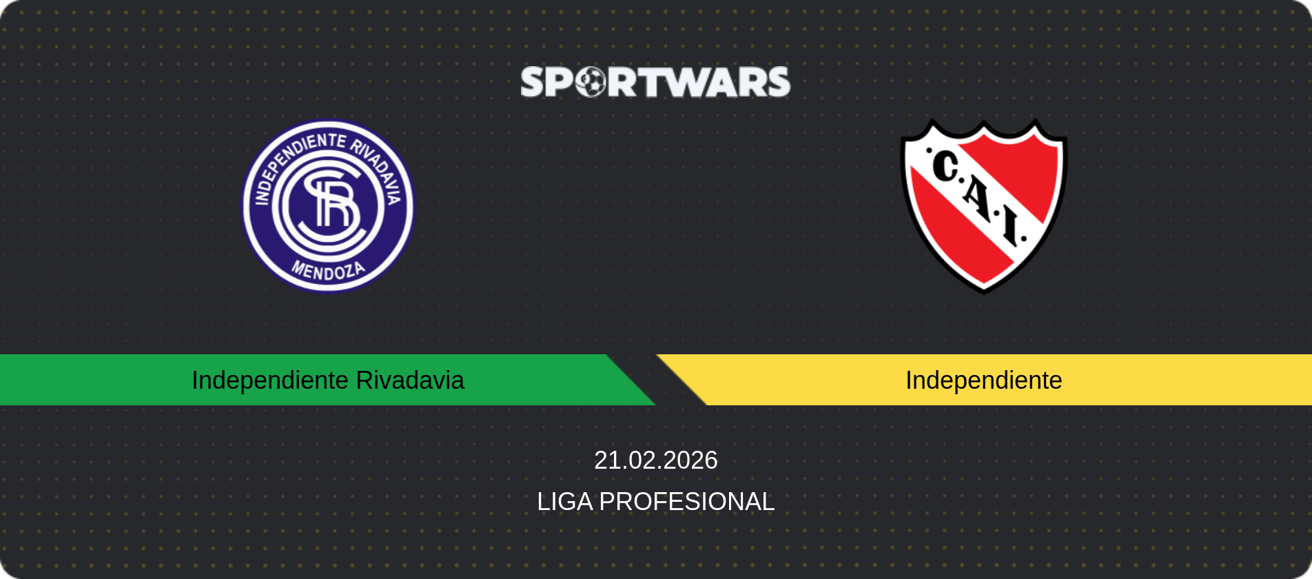 Match prediction Independiente Rivadavia — Independiente, Liga Profesional, 21.02.2026