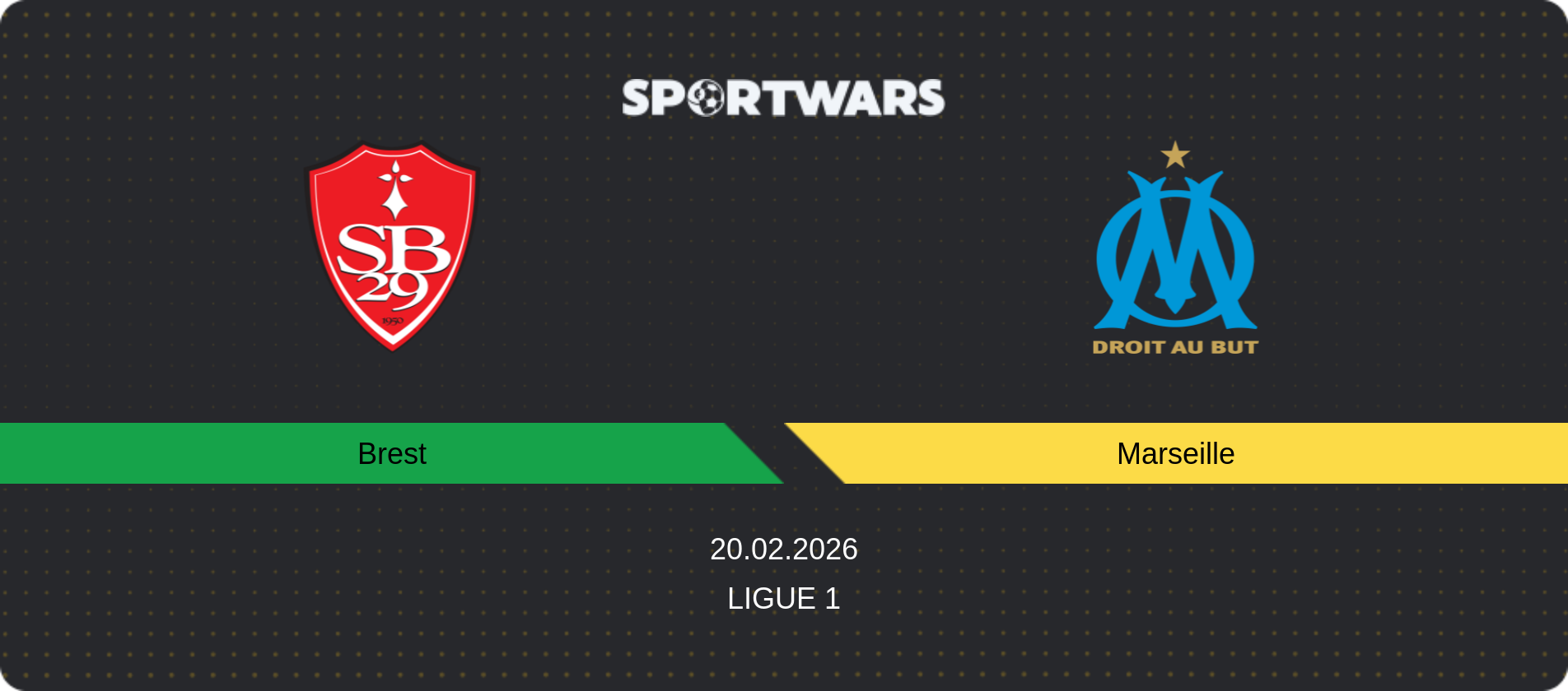 Match prediction Brest — Marseille, Ligue 1, 20.02.2026