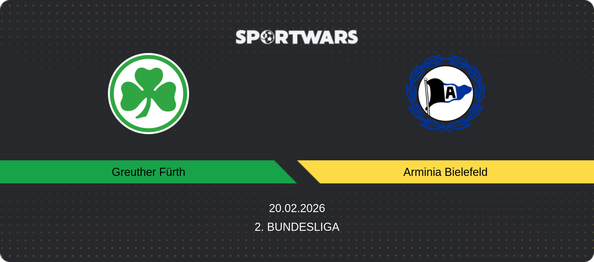 Match prediction Greuther Fürth — Arminia Bielefeld, 2. Bundesliga, 20.02.2026