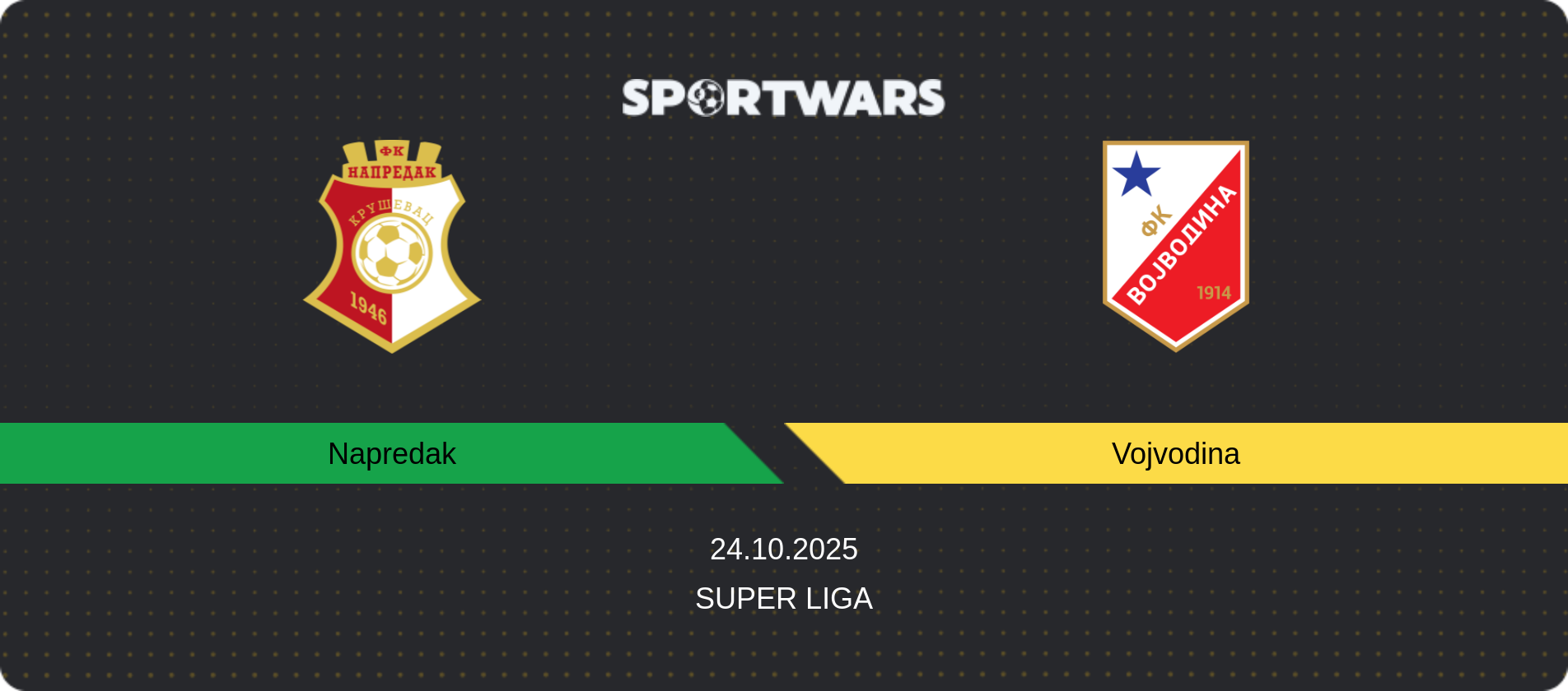 Match prediction Napredak — Vojvodina, Super Liga, 24.10.2025