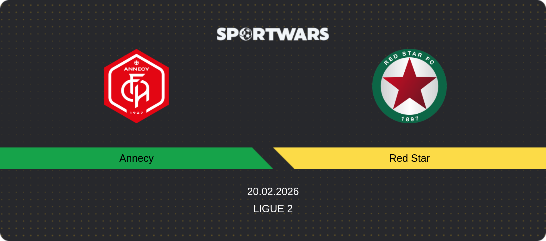 Match prediction Annecy — Red Star, Ligue 2, 20.02.2026