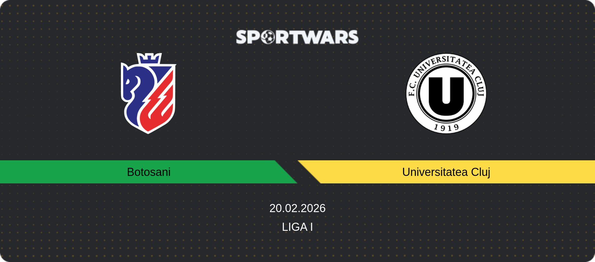 Match prediction Botosani — Universitatea Cluj, Liga I, 20.02.2026