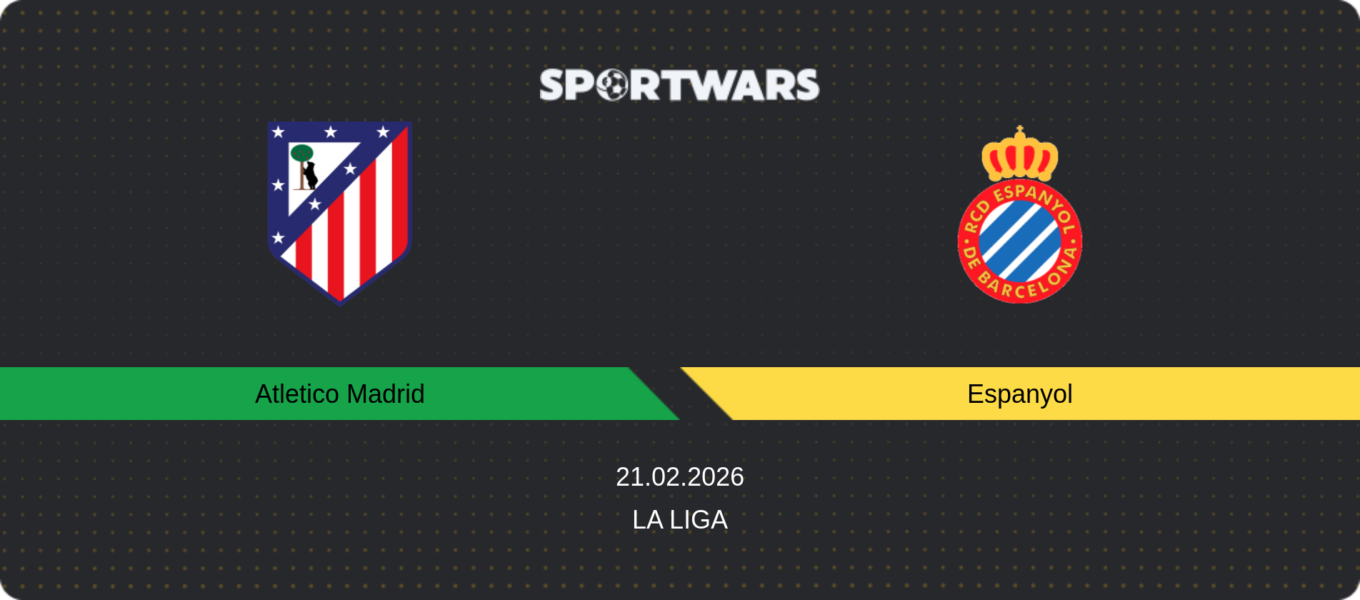 Match prediction Atletico Madrid — Espanyol, La Liga, 21.02.2026
