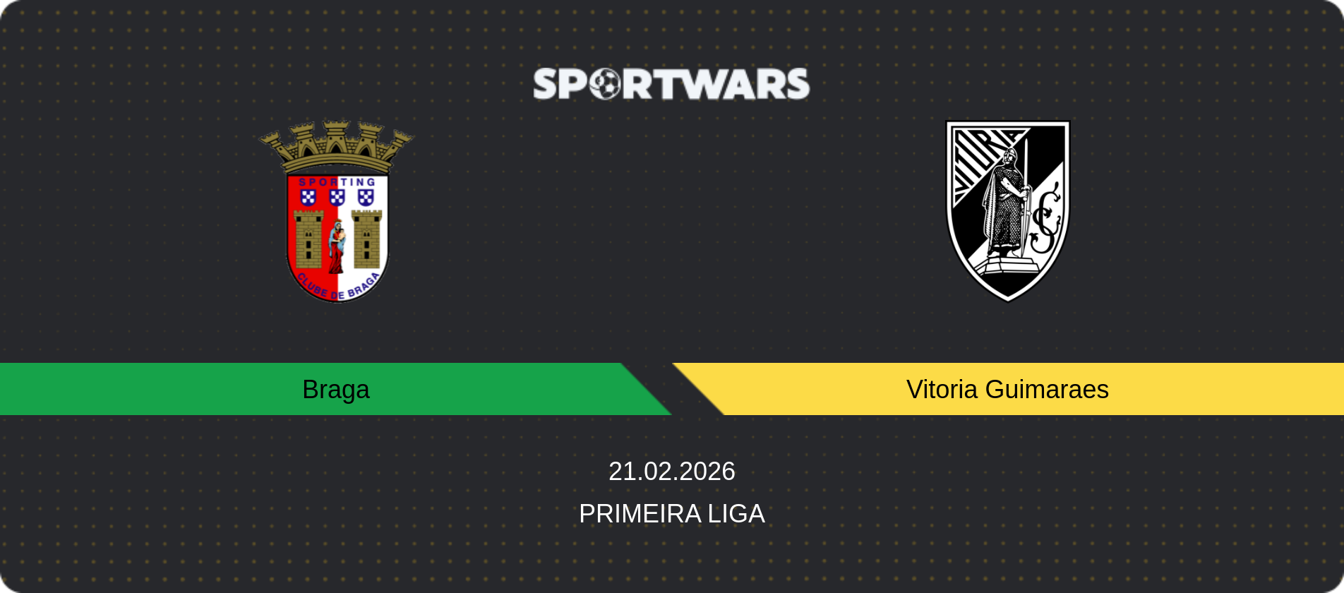 Match prediction Braga — Vitoria Guimaraes, Primeira Liga, 21.02.2026
