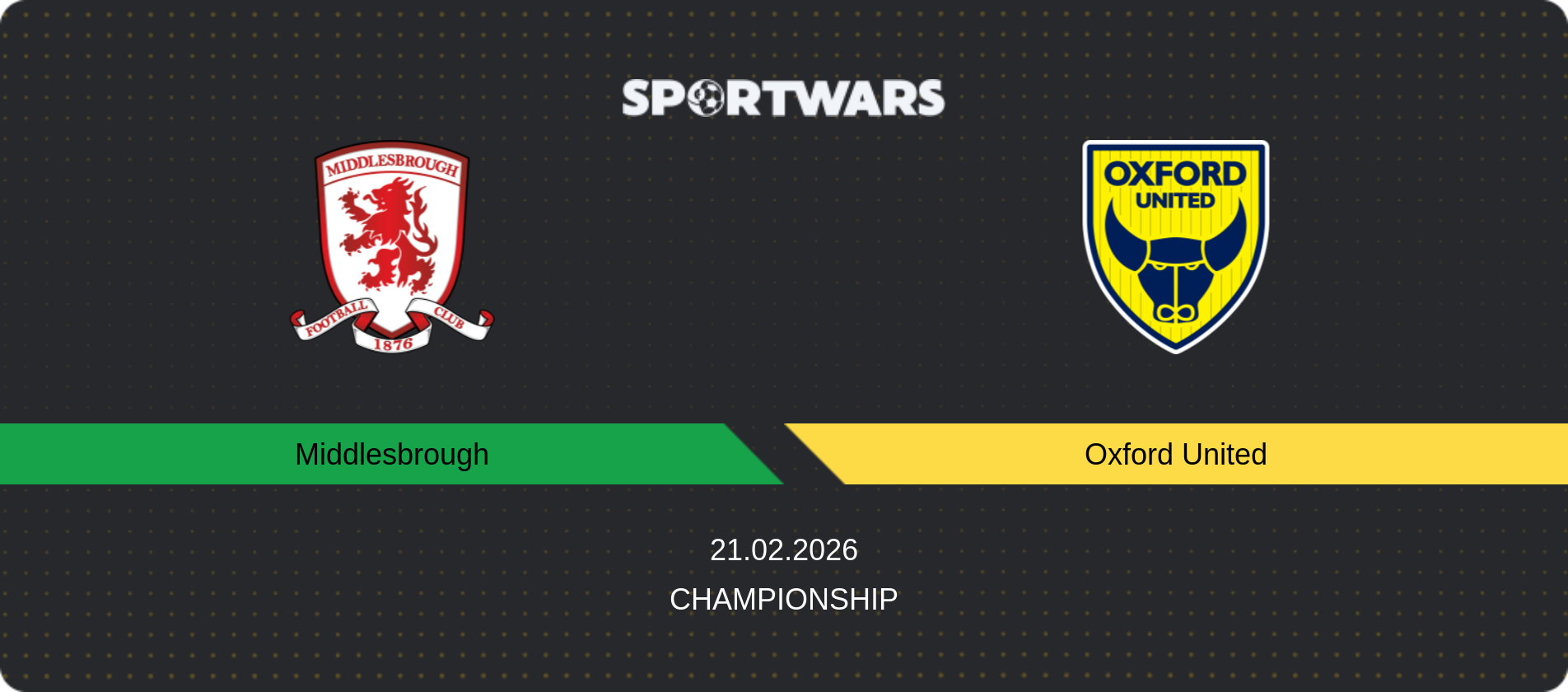 Match prediction Middlesbrough — Oxford United, Championship, 21.02.2026