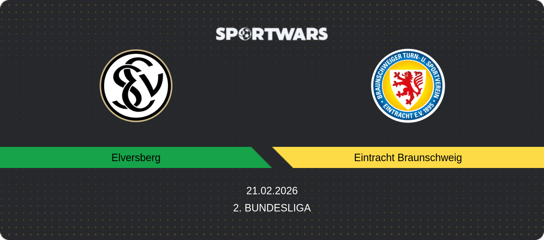 Match prediction Elversberg — Eintracht Braunschweig, 2. Bundesliga, 21.02.2026