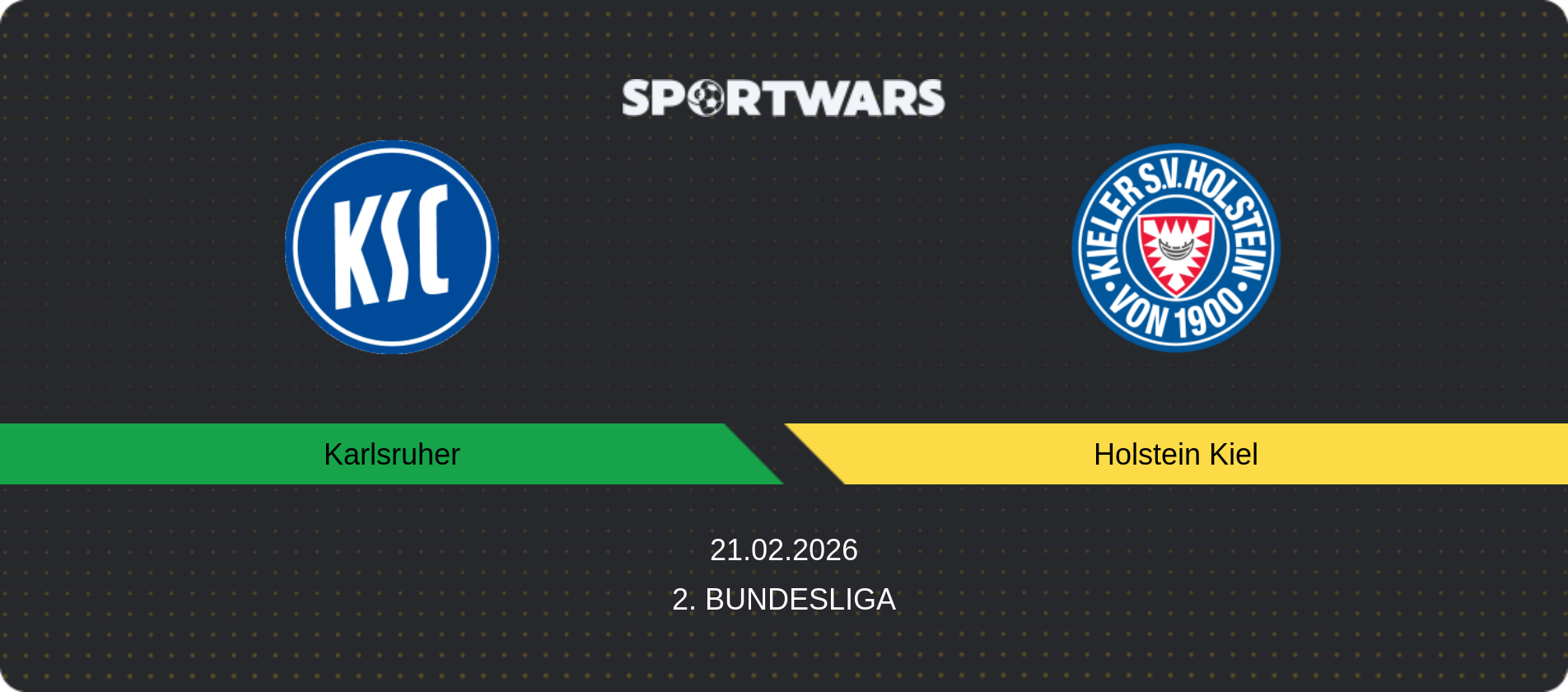 Match prediction Karlsruher — Holstein Kiel, 2. Bundesliga, 21.02.2026