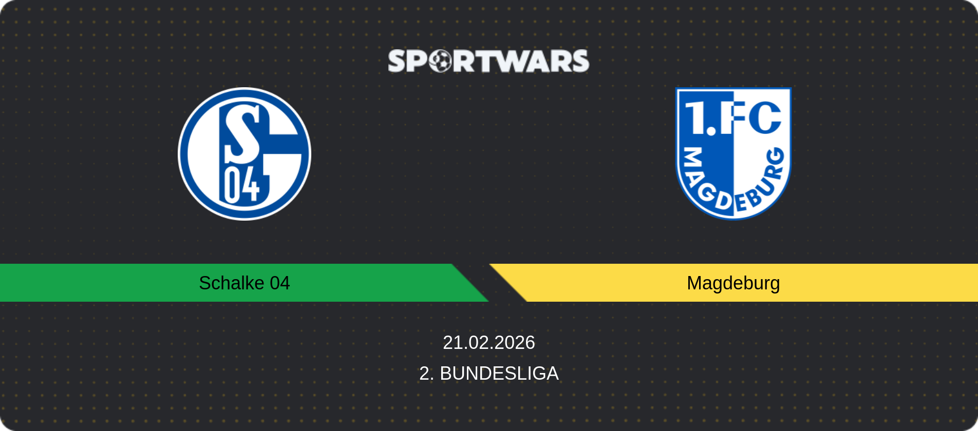Match prediction Schalke 04 — Magdeburg, 2. Bundesliga, 21.02.2026
