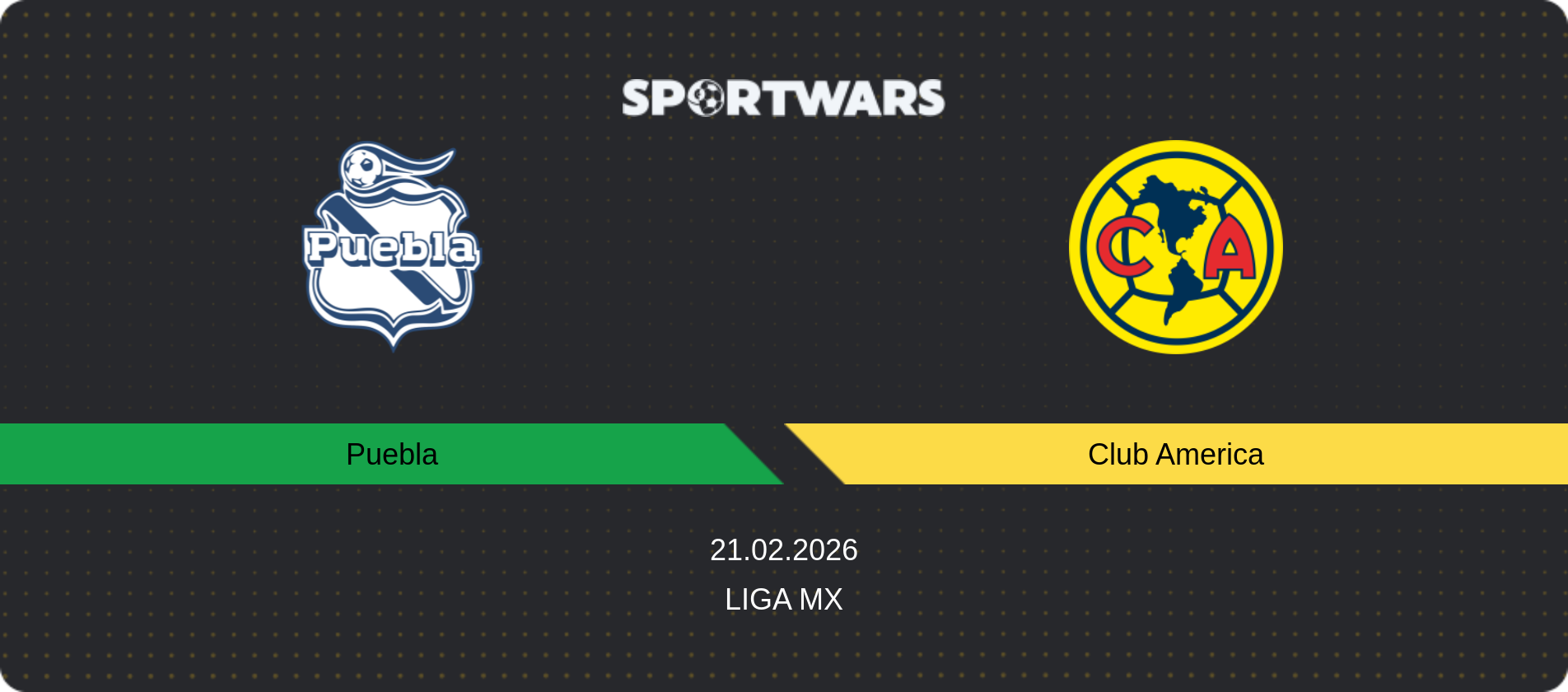 Match prediction Puebla — Club America, Liga MX, 21.02.2026