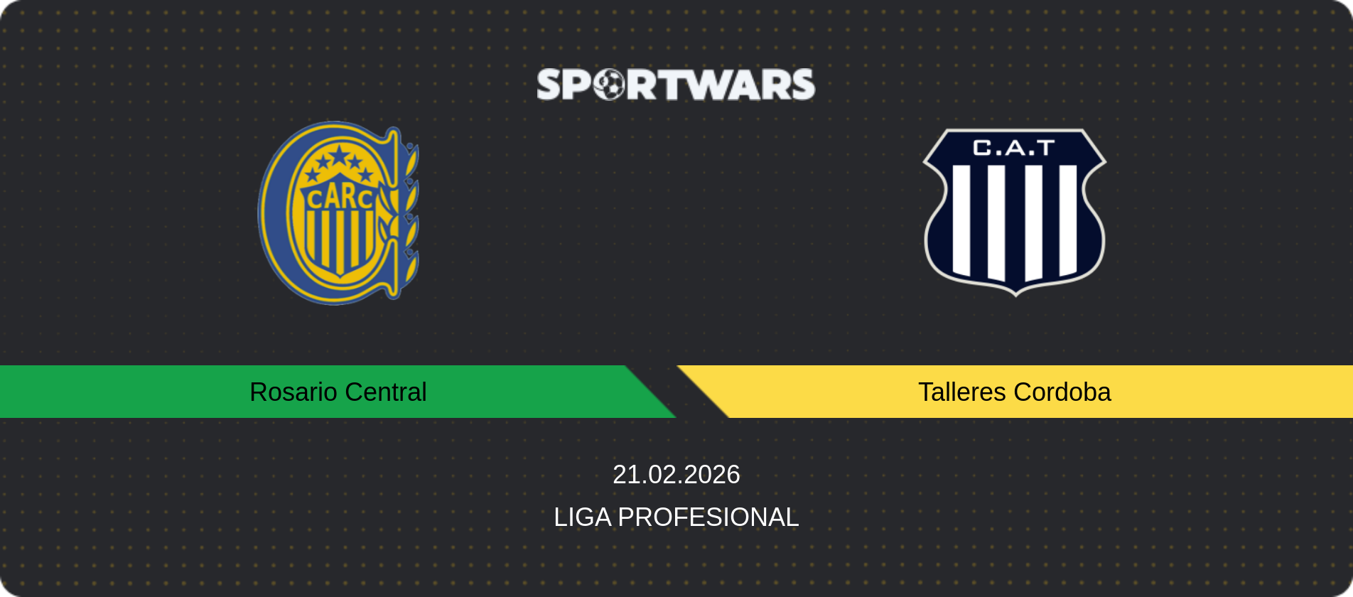 Match prediction Rosario Central — Talleres Cordoba, Liga Profesional, 21.02.2026