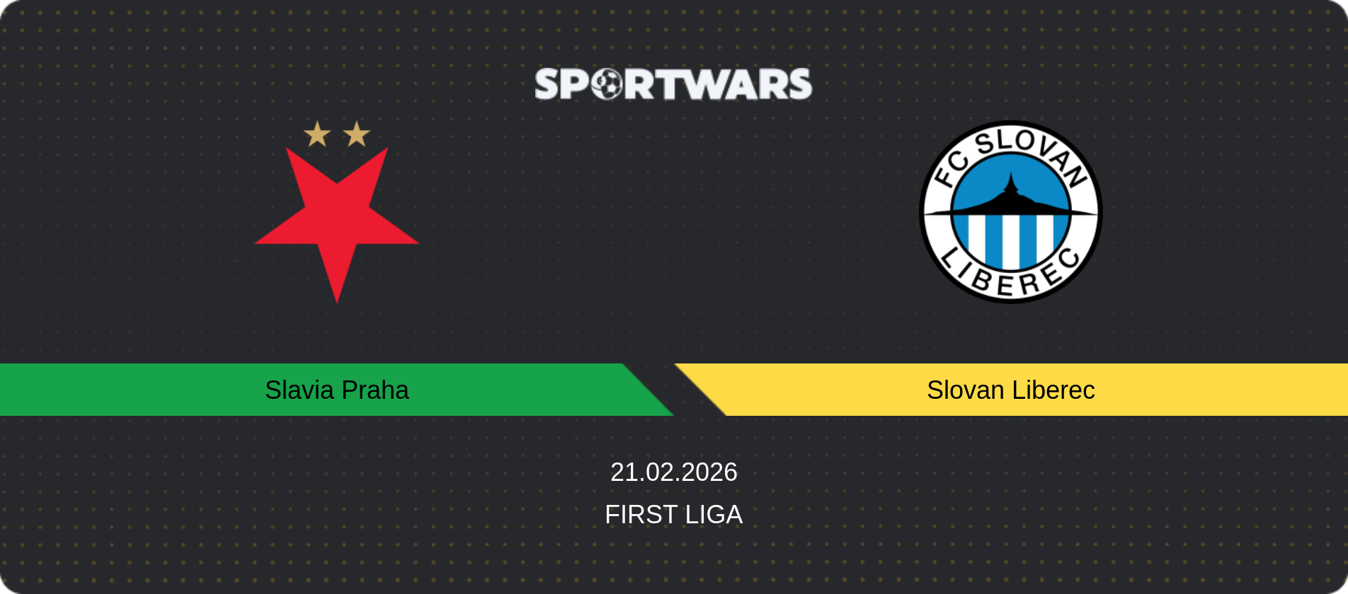 Match prediction Slavia Praha — Slovan Liberec, First Liga, 21.02.2026