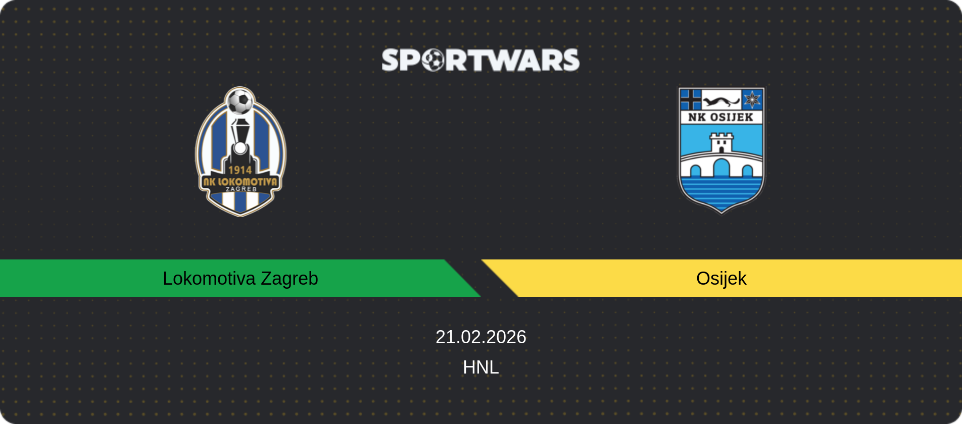 Match prediction Lokomotiva Zagreb — Osijek, HNL, 21.02.2026