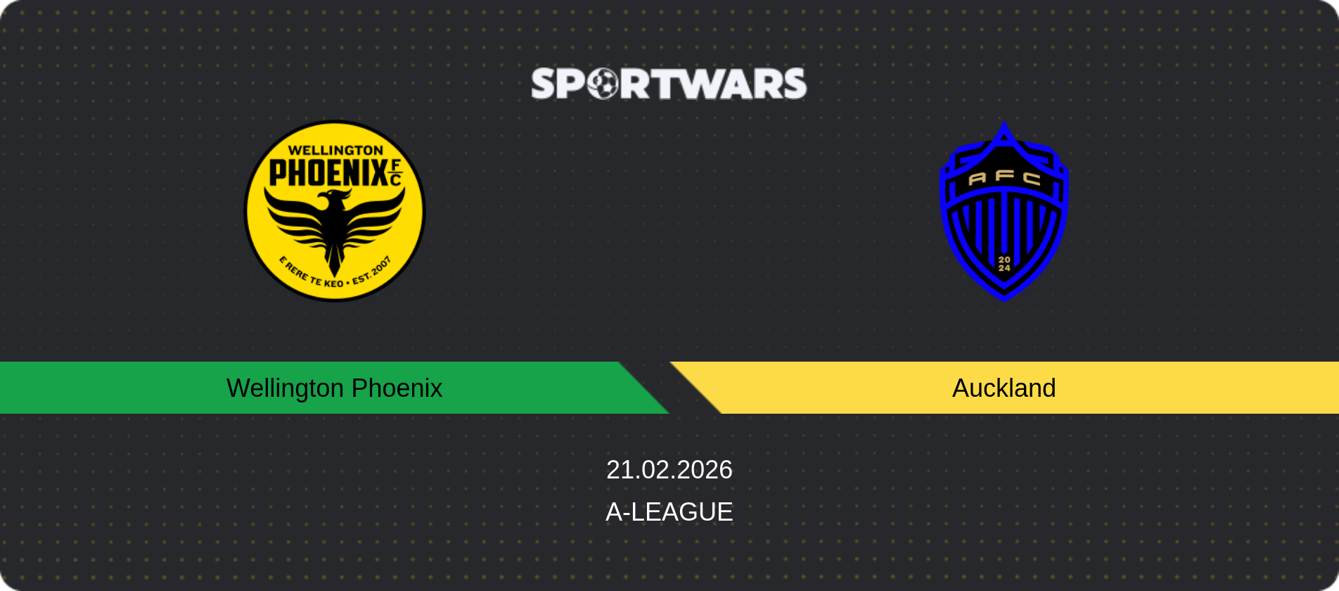 Match prediction Wellington Phoenix — Auckland, A-League, 21.02.2026