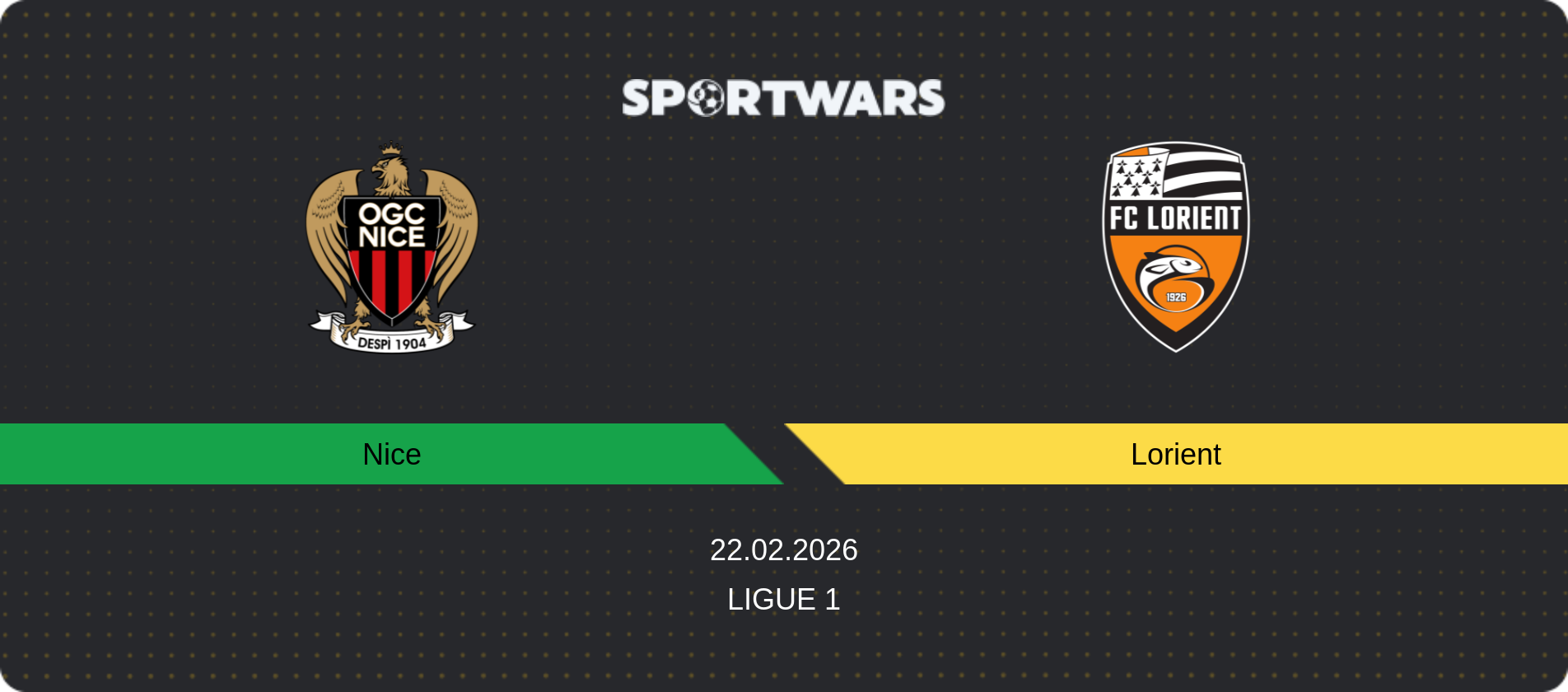 Match prediction Nice — Lorient, Ligue 1, 22.02.2026